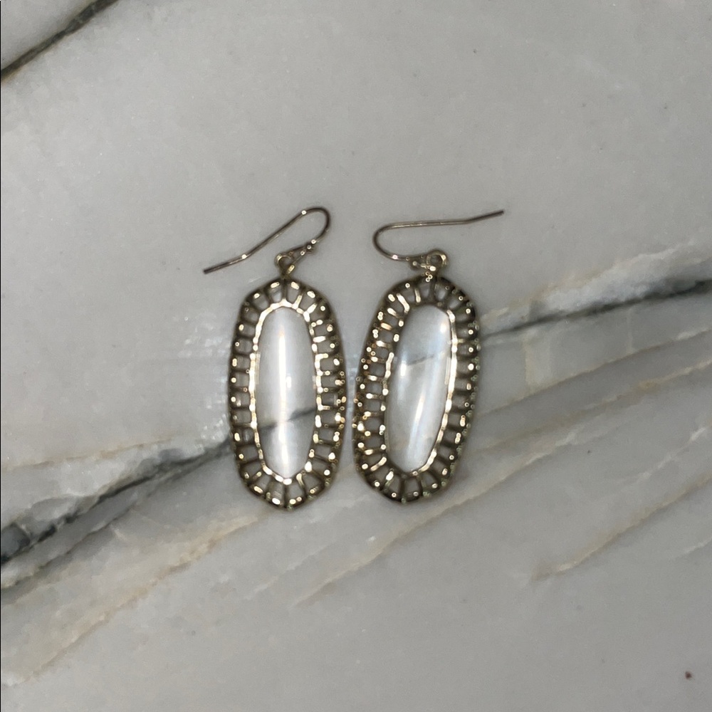 Gold and Clear Kendra Scott Earrings